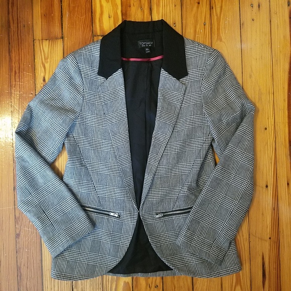 topshop houndstooth blazer